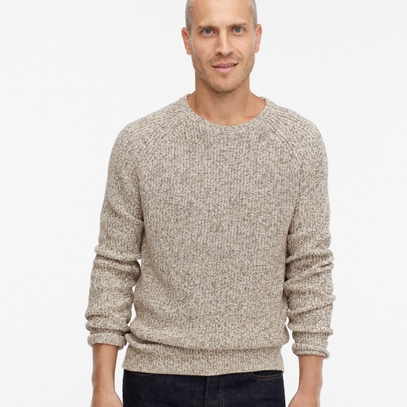 J Crew Marled Cotton Crewneck Sweater 